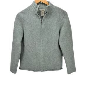 L.L. Bean Women's Heather Gray Zip Cardigan